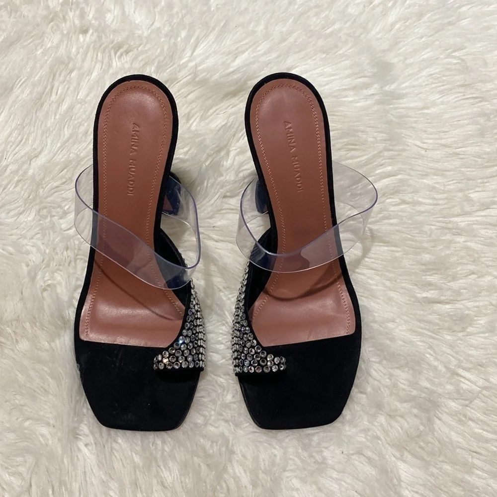Amina Muaddi Paloma crystal slipper size 36.5EU